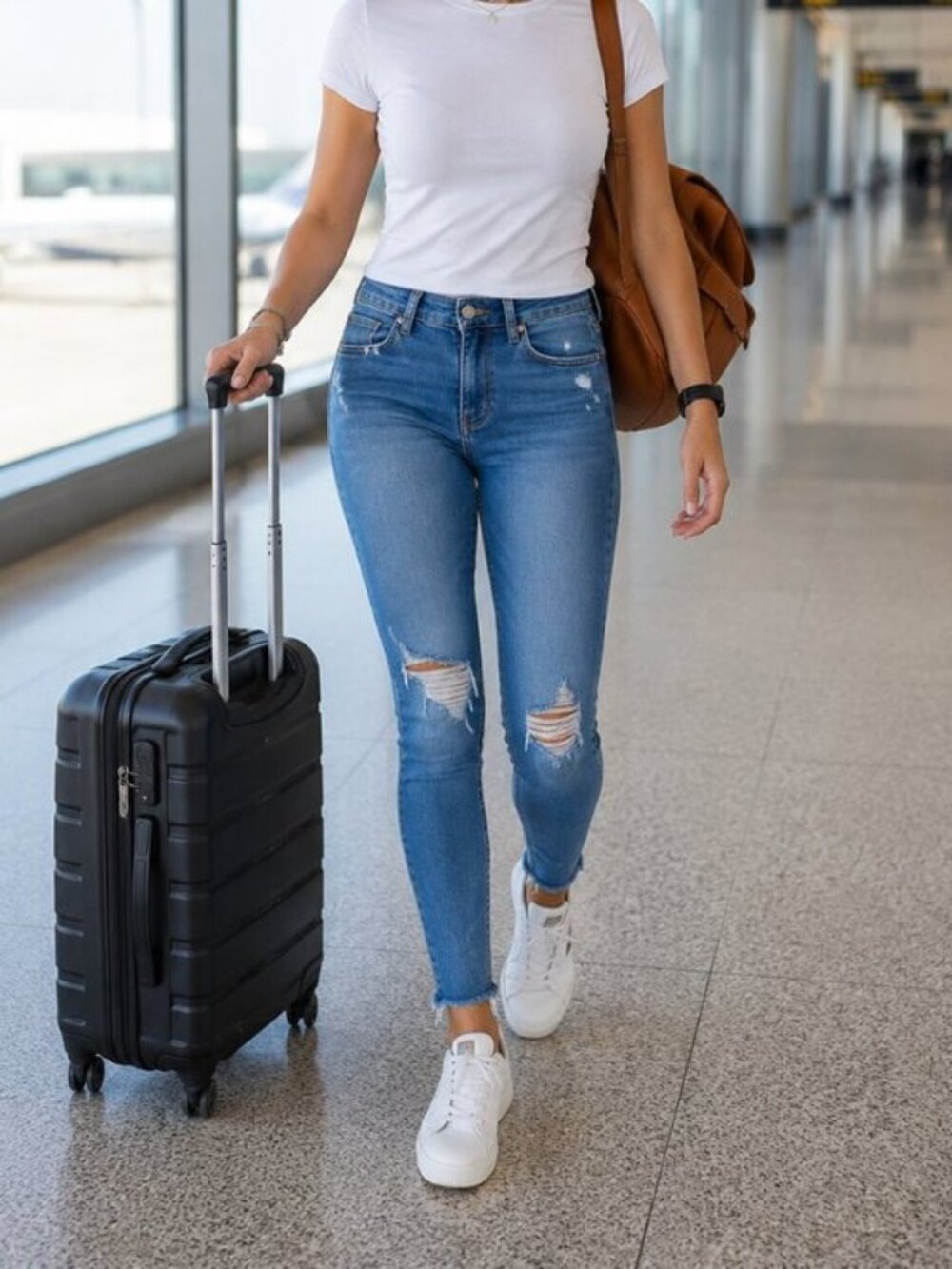 Frame Le Skinny de Jeanne Crop Blue Distressed Mid Rise Denim Jeans 32